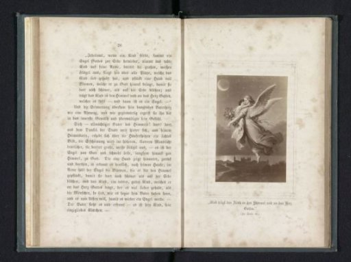 Photographic reproduction of a print of an angel with a child in her arms