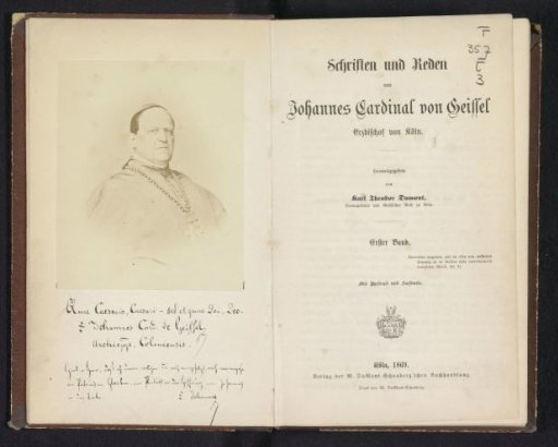 Writings and Speeches by Johannes Cardinal von Geissel, Archbishop of Cologne: First Volume