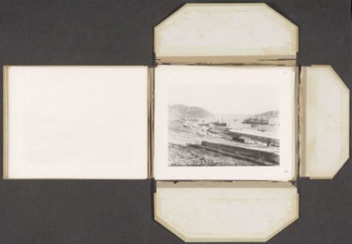 View of the East China Railway line at Port Arthur, with view of the bay