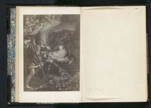 Photographic reproduction of a painting depicting the Nativity of Christ