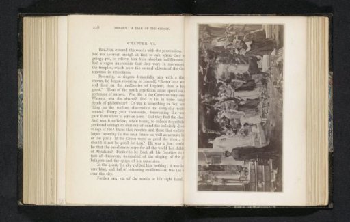 Photographic reproduction of a painting, depicting a procession before the temple of Eros