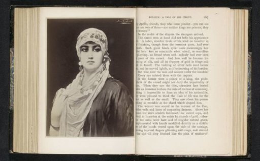Photographic reproduction of a painting, depicting a portrait of an unknown woman with a veil