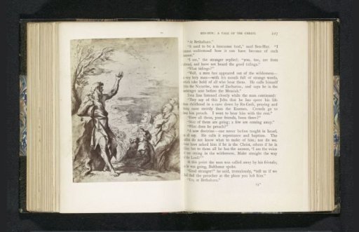 Photographic reproduction of a drawing depicting a sermon by John the Baptist