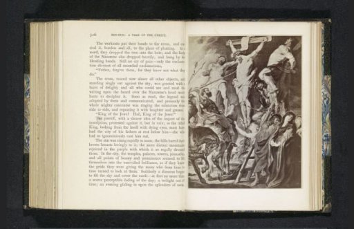 Photographic reproduction of a painting depicting Christ being pierced in the side by Longinus with a spear