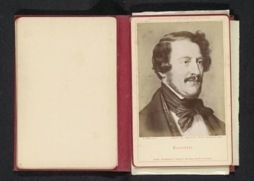 Photographic reproduction of a portrait of Gaetano Donizetti by Eugen Felix