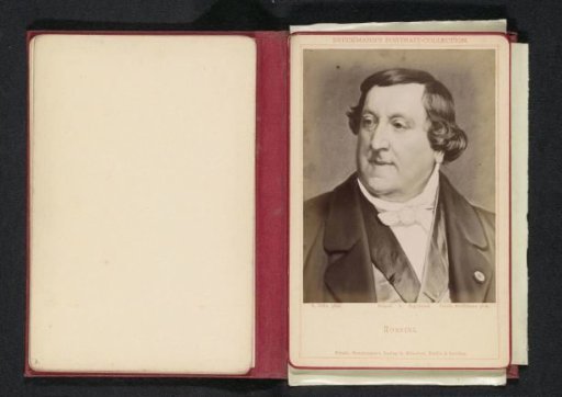 Photographic reproduction of a portrait of Gioachino Antonio Rossini by Eugen Felix