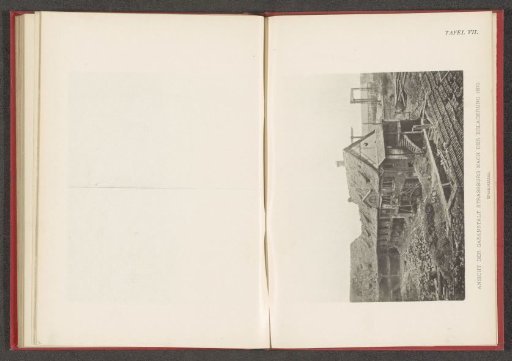 View of the remains of the workshops of the gasworks in Strasbourg after the destruction during the siege in 1870