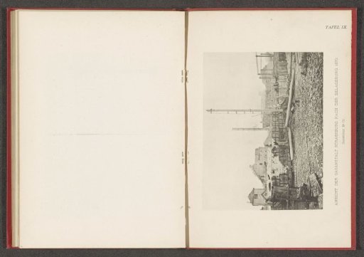 View of the remains of a gas holder of the gasworks in Strasbourg after the destruction during the siege of 1870