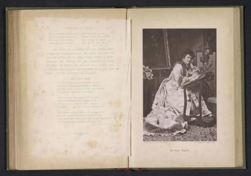 Portrait of Queen Elisabeth of Romania at a writing desk under her pseudonym Carmen Sylva