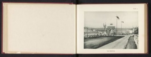 View of the entrance gate with colonnade of the World's Columbian Exposition in Chicago in 1893