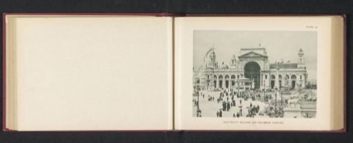 View of the Electricity Building and the Columbian Fountain at the World's Columbian Exposition in Chicago in 1893
