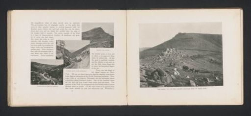 View of Pikes Peak and two carriages