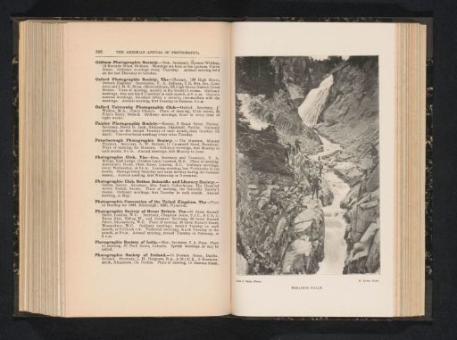 View of a Group of Mountaineers at a Waterfall