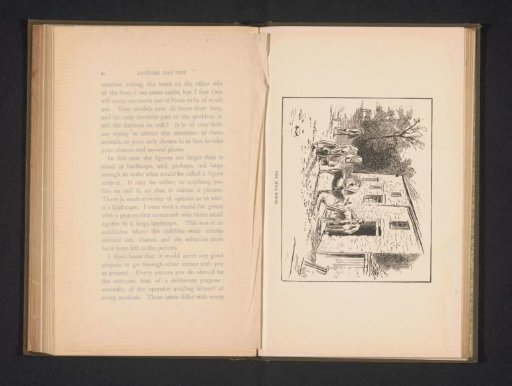 Photographic reproduction of a view of an unknown person opening a door and a donkey