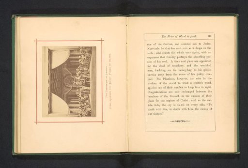 Scene of Judas receiving his reward from the Passion Play in Oberammergau in 1871