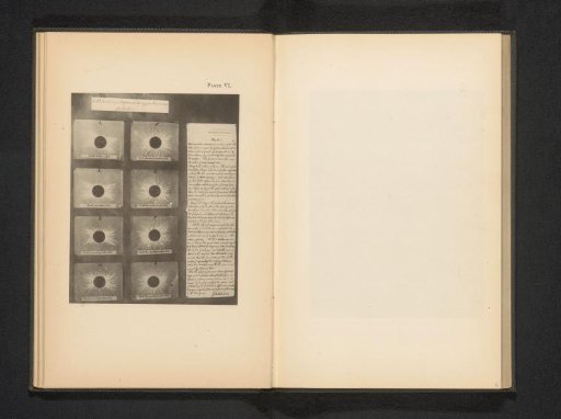 Eight Images of a Solar Eclipse and a Handwritten Letter