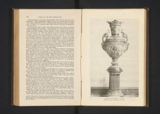 Large decorated vase on a pedestal