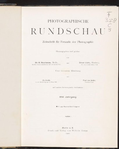 Photographische Rundschau: Journal for Friends of Photography