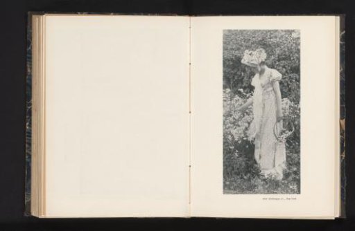 View of an unknown woman picking flowers