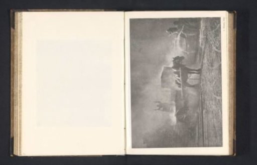 Horse and carriage, with working men in the background