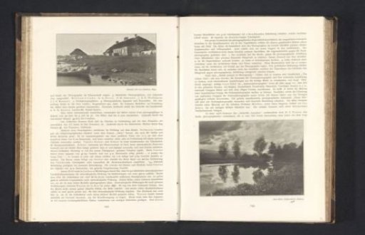 View of a house and an outbuilding on the bank of a river
