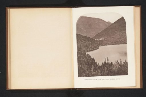 View of Franconia Notch, Echo Lake and Profile House in the White Mountains, New Hampshire
