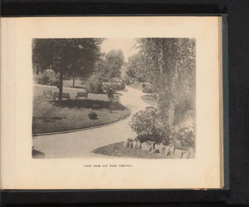 View of the garden on the estate of George Gill Green in Woodbury