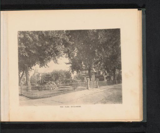 View of the fence around the estate of George Gill Green in Woodbury