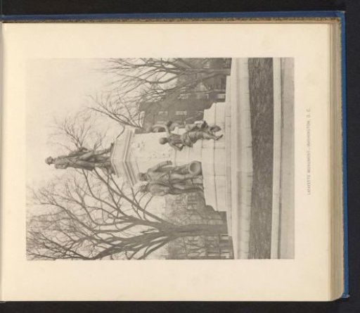 View of a statue of Gilbert du Motier de La Fayette in Washington D.C.