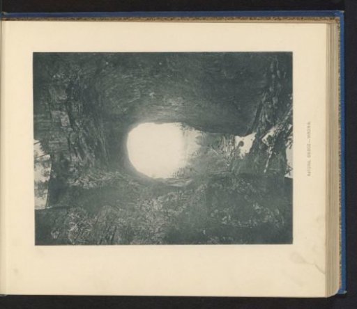 View of a natural bridge in the rocks in Virginia