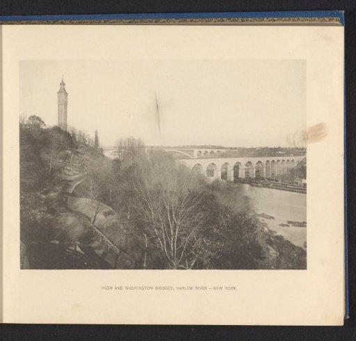 View of the High Bridge and the Washington Bridge over the Harlem in New York