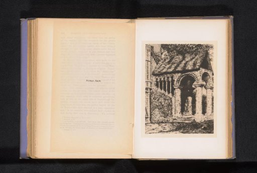 Photographic reproduction of a print of a portico of Canterbury Cathedral