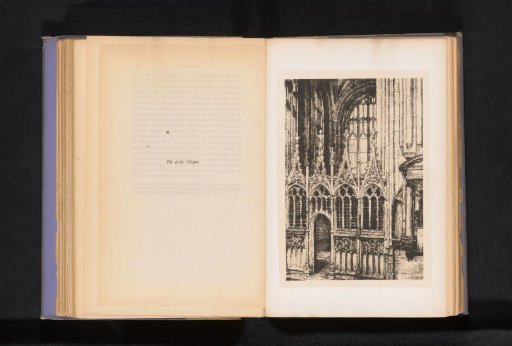 Photographic reproduction of a print of the interior of a chapel of Canterbury Cathedral