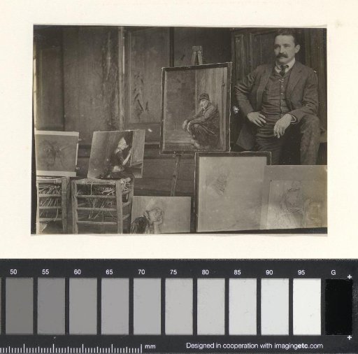 Man in a painter's studio