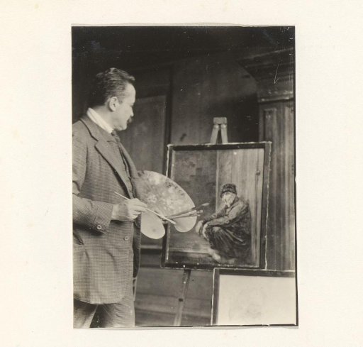 Man in a painter's studio
