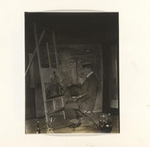 Man in a painter's studio