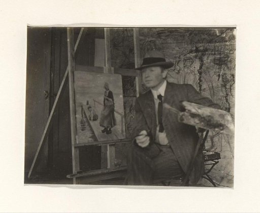 Man in a painter's studio