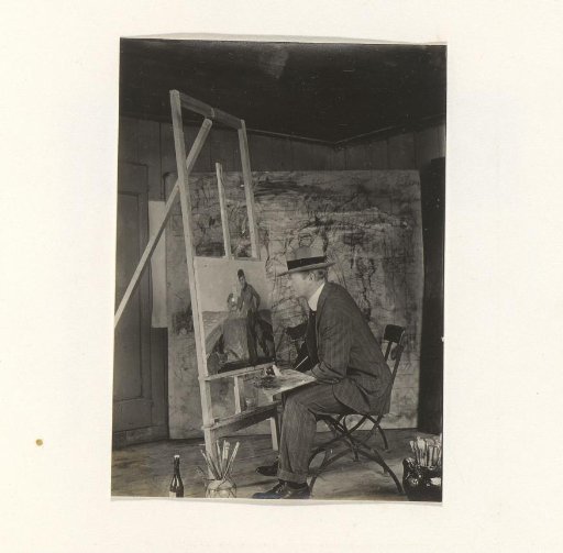 Man in a painter's studio