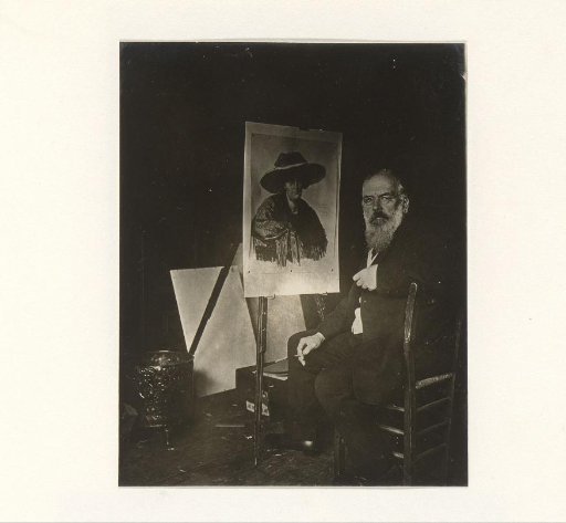Man in a painter's studio
