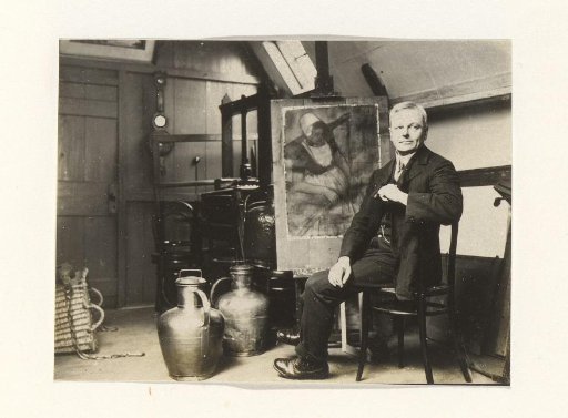 Man in a painter's studio