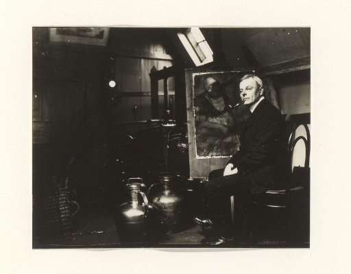 Man in a painter's studio