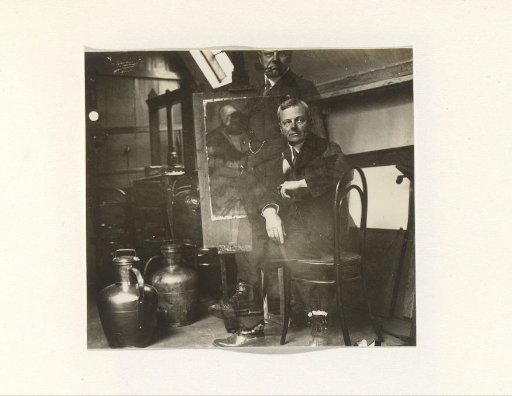 Man in a painter's studio