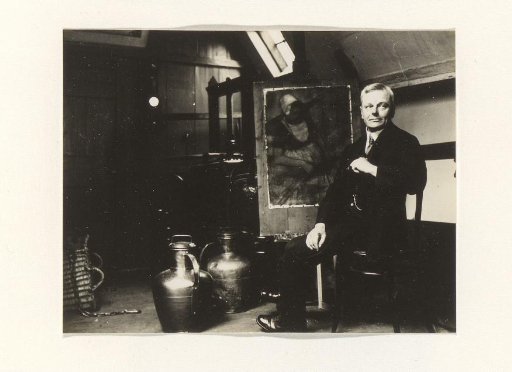 Man in a painter's studio