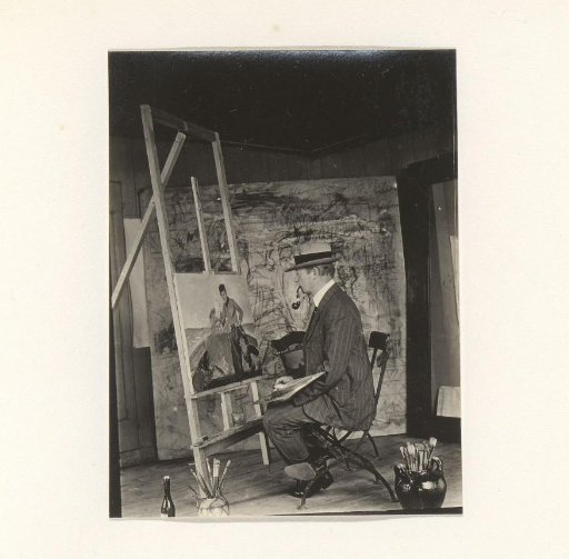 Man in a painter's studio