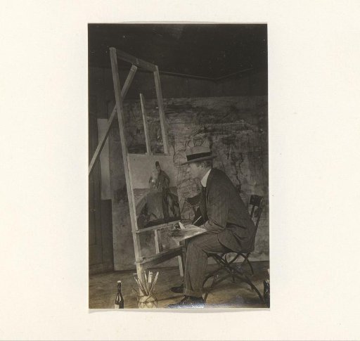 Man in a painter's studio