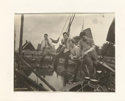 Men on a moored boat