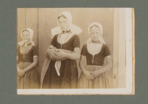 Portrait of three girls in costume