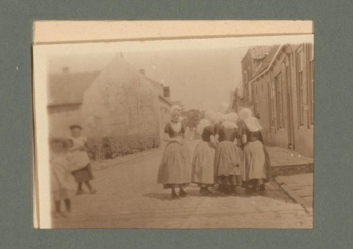 Girls in traditional dress in the street
