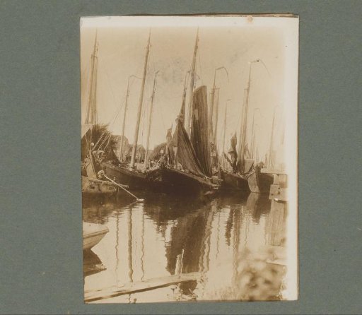 Moored sailing boats in a harbor