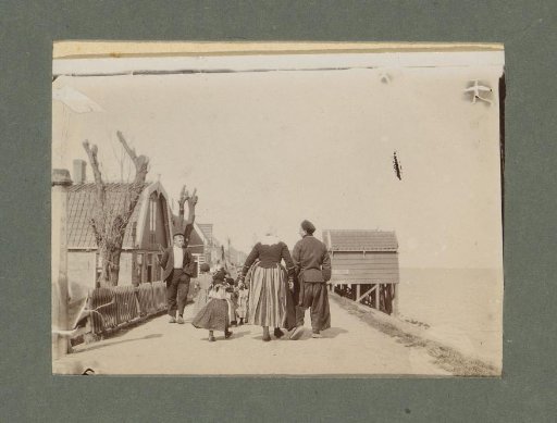 Family walking in the street